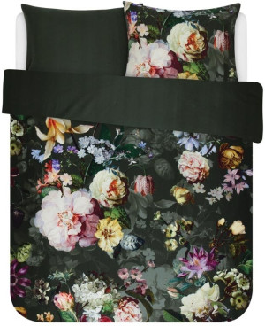 Essenza Sängkläder 200x220 cm - Fleur Green - Vändbart dubbelt påslakan - 100% bomullssatin -  sängkläder