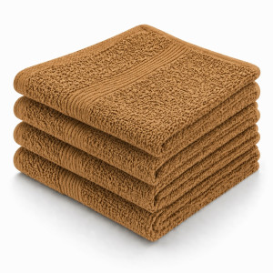 By Borg Bomullstvättlappar - 100% bomull - Tvättlappar 30x30 cm - 4-pack - Magnolia - Karry