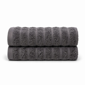 Borg Living Bomullshanddukar - 100% kammad bomull - Gästhanddukar 30x50 cm - 2-pack - Mörkgrå