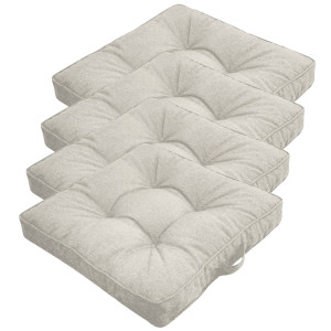 Nordstrand Home Futon dynpaket till trädgårdsstol 4 st. - 7 cm mjuka dynor - Beige trädgårdsdynor för utomhusbruk - Mäter 50x50 cm -  stoldynor