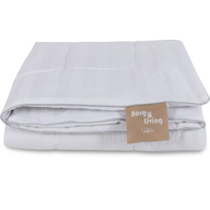 Borg Living Sidentäcke med 100% Mulberry sidenfyllning - Temperaturreglerande helårstäcke - 140x220 cm -