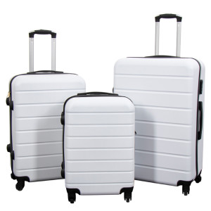 Borg Living Erbjudanden på resväskor - Set med 3 st. - Exklusivt hardcase resväskset - Stripe White