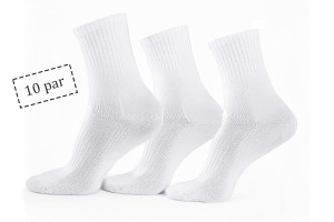 HOME-TEX Tennisstrumpor - 10 par vita tennisstrumpor med ribbad kant - Str. 43-47 - Unisex