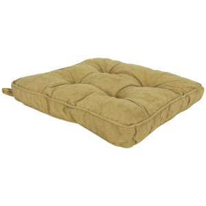 Borg Living Stolsdyna - 38x38x8 cm - Mjuk trädgårdsdyna i sammet - Olivfärgad