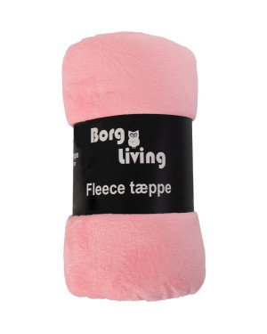 Borg Living Fleecepläd - Rosa - 150x200 cm - Mjuk och härlig sofftäcke -