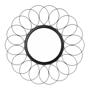 HOME-TEX Spegel för väggen - 60 cm - Svart metallram - Dekorativ inredning