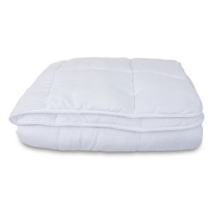Zen Sleep Dubbelt fibertäcke - Allergivänligt helårstäcke - 200x220 cm - Fuktabsorberande täcke med hålfibrer