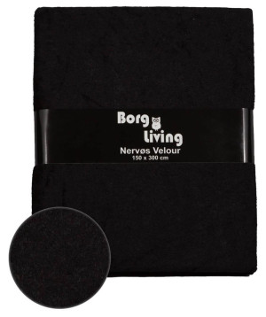 Borg Living Bordsduk i velour - 15 meter - Svart - Krossad velour - Förpackning om 15 meter