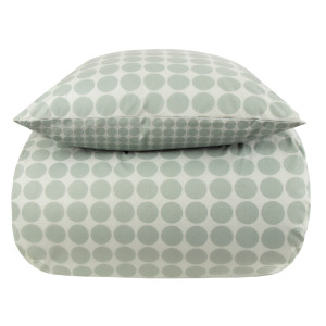 Borg Living Dubbel bäddset 240x220 cm - 100% bomull - Vändbart med gröna cirklar