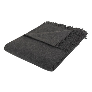 By Borg Ullpläd - 40 % Cashmere - 130x200 cm - Enfärgad mörkgrå ullpläd -