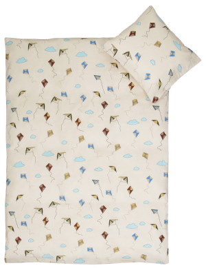 By Mats Dragefly sängkläder - 100% bomull - Junior 115x135 cm - Beige med dragefly