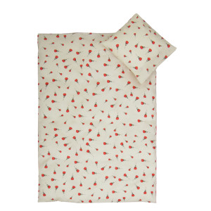 By Mats Rose sängkläder - 100% bomull - Babysängkläder 70x100 cm - Beige med rosor