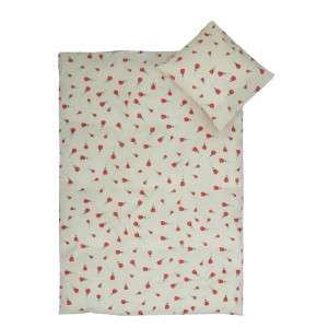 By Mats Rose sängkläder - 100% bomull - Junior sängkläder 100x140 cm - Beige med rosor