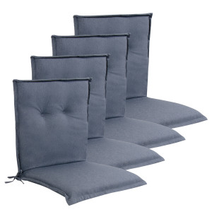 Nordstrand Home Lyx PLUS trädgårdskuddpaket till trädgårdsstol 4 st. - Tjock skumkärna 7 cm - Blå trädgårdsstolskuddar med extra hög komfort &amp;