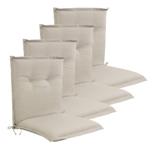 Nordstrand Home Lyx PLUS trädgårdskuddpaket till trädgårdsstol 4 st. - Tjock skumkärna 7 cm - Beige trädgårdsstolskuddar med extra hög komfort &amp;