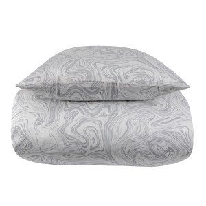 Borg Living Sängkläder - Bomullssatin - Ljusgrått marble print