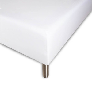Borås Cotten Mjukt lakan 200x200 cm - formsytt lakan i 100% bomullssatin - Vitt boxlakan till madrass - Borås Cotton Cloud satinlakan