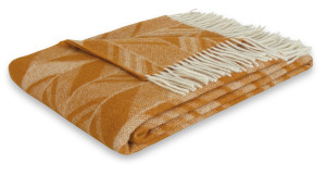 By Borg Ullpläd - 100% nyzeeländsk lammull - Herringbone yellow - 130x200 cm -