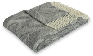 By Borg Ullpläd - 100% lammull från Nya Zeeland - Herringbone grey - 130x200 cm -