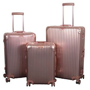 Borg Living Aluminiumresväska - Lyxiga resväskor - Roséguld med TSA-lås