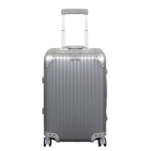 Borg Living Resväska i handbagagestorlek - Aluminiumresväska - Silverfärgad - Lyxig vagn med TSA-lås - 36 liter
