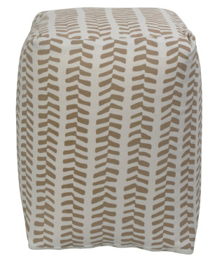 Nordstrand Home Sidopuff - 28x28x40 cm - Beige med mönster - Praktisk puff från