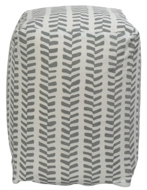 Nordstrand Home Sidopuff - 28x28x40 cm - Ljusgrå med mönster - Praktisk puff från