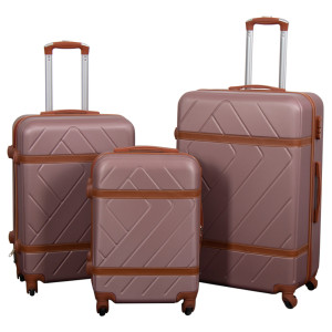 Borg Living Resväskset - 3 st. - Hardcase resväskor - Retro rosa - Lättviktsresväskor