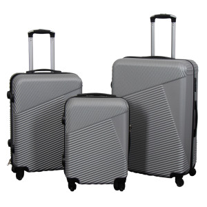 Borg Living Resväskset - 3 st. - Hardcase resväskor - Silver lines - Lättviktsresväskor