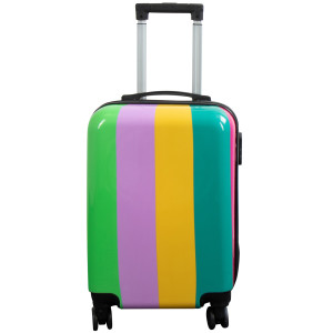 Borg Living Kabinväska - Hardcase lättvikt resväska - Trolley med motiv - Zapp - Regnbågsränder