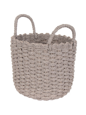 HOME-TEX Korg för förvaring - 20x20 cm - Grå flätad korg av papper - Praktisk och dekorativ