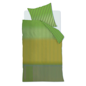 Beddinghouse Randigt sängkläder 140x200 cm - Grönt sängset i 100% ranforce bomull - Jonah  sängkläder