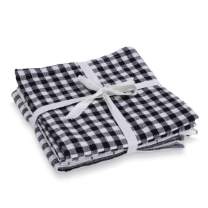 Nordstrand Home 3-pack kökshanddukar 50x70 cm - 100% bomull - vita och svarta