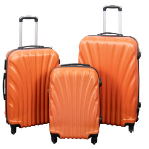 Borg Living Resväskset - 3 st. - Praktisk hardcase lättvikt resväska - Mussla orange