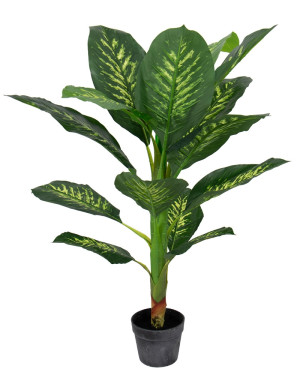 HOME-TEX Konstgjord växt 90 cm hög - Dieffenbachia Tropic Snow med vackra stora blad