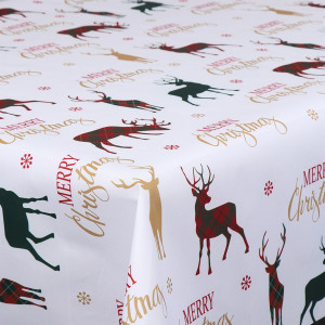 Borg Living Vaxduk av textil - God Jul - 140 cm bred - På metermått