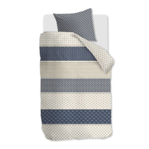 Essenza Mönstrat sängkläder 140x220 cm - Påslakanset i 100% mjuk bomull - Ropes Navy - Riviéra Maison sängkläder