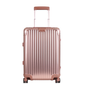 Borg Living Resväska i handbagagestorlek - Aluminiumsresväska - Roséguld - Lyxig trolley med TSA-lås - 36 liter