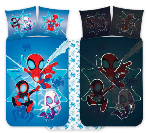 Licens Spidey sängkläder - 100% bomull - Junior sängset 100x140 cm - självlysande