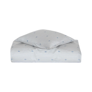 Nuuroo Junior sängkläder 100x140 cm - 100% ekologisk bomullssatin - Randigt med ankare
