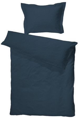 Turiform Mörkblått sängset - 100% egyptisk bomullssatin - Babysängset 70x100 cm - Turistripa - Smala ränder