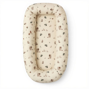 Nordstrand Home Babynest - 82x46x15 cm - Sandfärgat med skogens djur