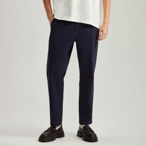 Gładkie spodnie chino fit granatowe - House - granatowy - 084DH-59X