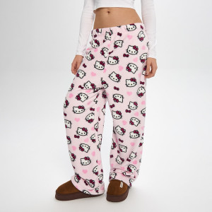 Luźne spodnie polarowe z Hello Kitty różowe - House - różowy - 114HH-30X