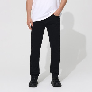Czarne jeansy slim fit z efektem sprania - House - czarny - 170GL-99J