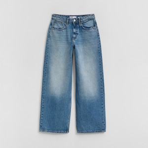 Niebieskie jeansy baggy fit mid waist - House - niebieski - 525KP-50J