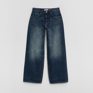 Granatowe jeansy baggy fit mid waist - House - indigo jeans - 525KP-57J
