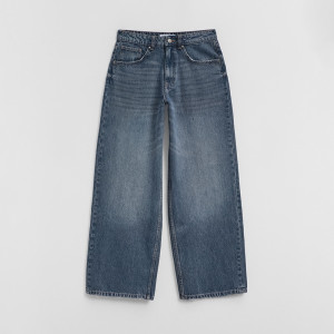 Szaro-granatowe jeansy baggy fit mid waist - House - szary - 525KP-90J