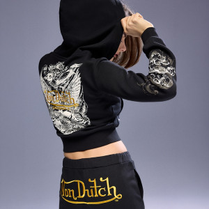 Rozpinana bluza z kapturem Von Dutch czarna - House - czarny - 562IW-99X
