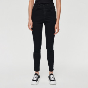 Czarne jeansy skinny fit z wysokim stanem - House - czarny - 6975W-99J